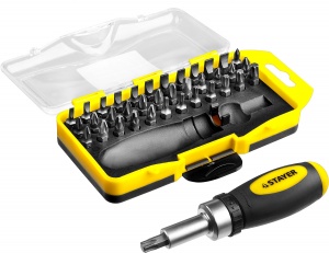 Отвертка реверсивная Compact-38 с набором из 37 насадок Stayer №04146