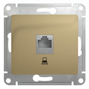 Розетка комп 1м СП RJ45 "Glossa" (титан) GSL000481К SchE №02898