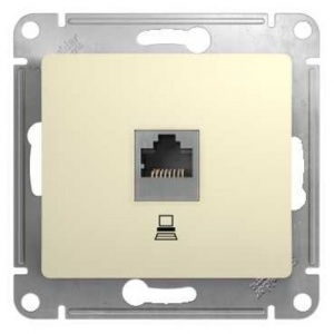 Розетка комп 1м СП RJ45 "Glossa" (крем) GSL000281K SchE №07970