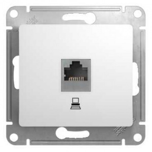 Розетка комп 1м СП RJ45 "Glossa" (бел) GSL000181K SchE №07969