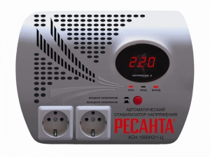 Стабилизатор напряжения АСН-1000Н2/1-Ц настенный 2 розетки №05077