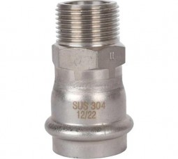 Переходник ВПр-НР, 28х3/4, из нержавеющей стали прессовой RSS-0021-002834 ROMMER №11194