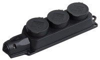 Розетка силовая стацион 3м 16А 250В 2Р+РЕ (каучук) IP44 №02505