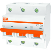 Выключ автомат TDM ВА47-100 3п 100А D №06218