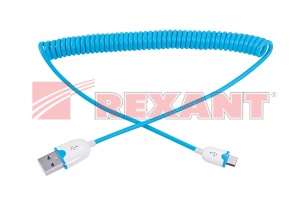 Шнур витой USB-microUSB 1,5м Rexant №04324