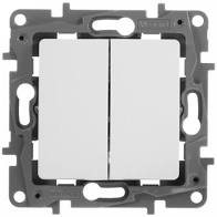 Выкл 2кл СП "Etika" (бел) 10А IP20 Legrand №02555