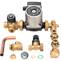 Группа насосная с термост. клапаном и байпасом (Grundfos UPSO 25-65 130) Stout №08127