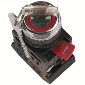 Кнопка AKS-22 с ключом 2 положения I-O(чёрн) №02795