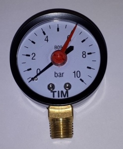 Манометр радиальный 1/4 10атм бок/подкл TIM №10374
