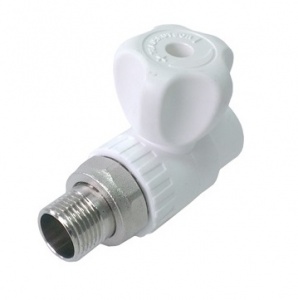 Кран белый PPRC шар. 25*3/4 д/рад. прям Pro Aqua №06612