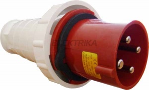 Вилка силовая 034 63А 400В 3P+PE IP54 №01432